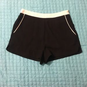 Black dressy shorts with white waistband